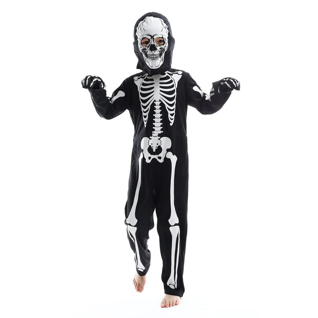 Sincere Party Kids Skeleton Costume | Glow in the Dark Skeletons | Halloween Skeleton Costumes | For Boys and Girls 7-9years | White Gid Skeleton -# BOAA111310001