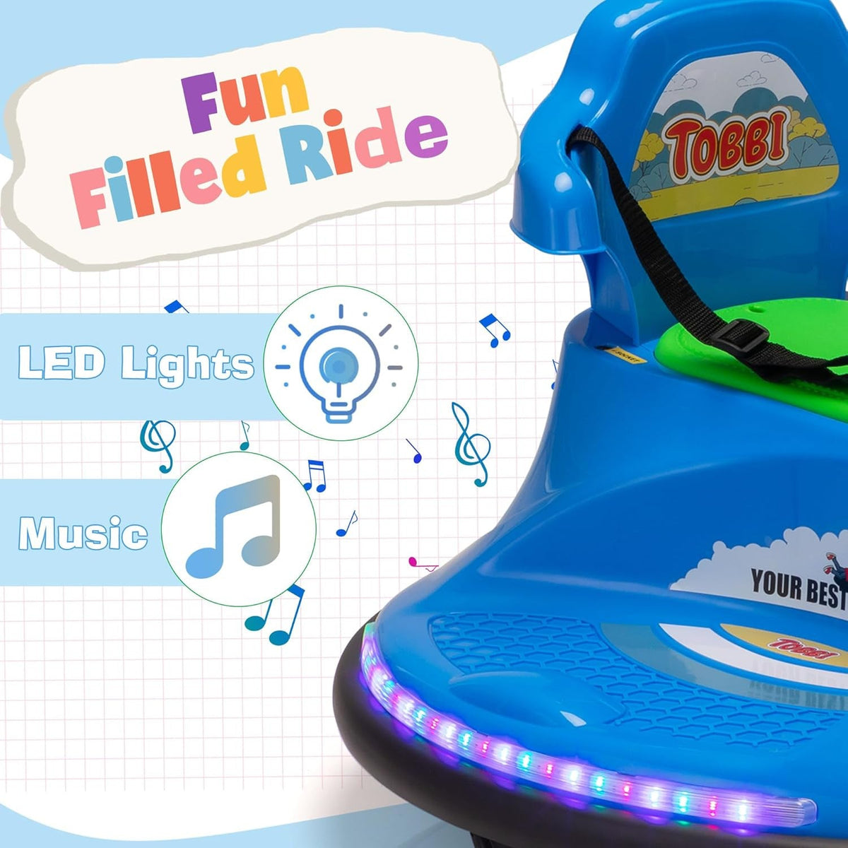 12V Electric Kids Ride-On Snail Baby Bumper Car with Remote Control