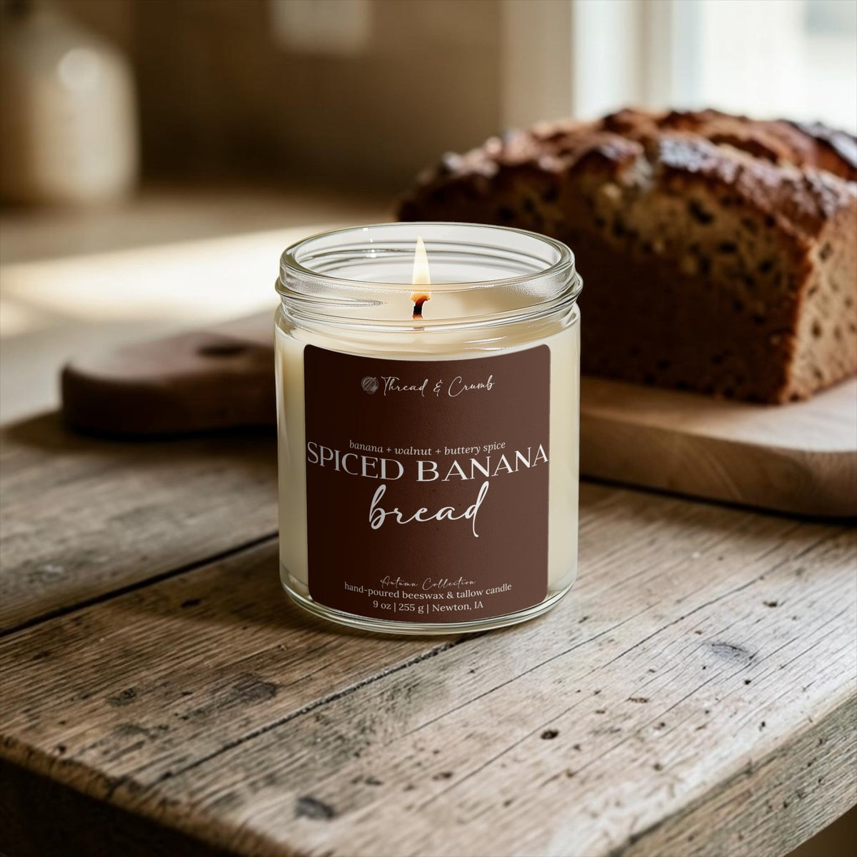 Spiced Banana Bread | Fall Bakery Beeswax + Tallow Candle – Autumn Collection