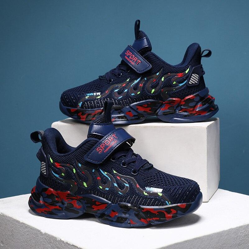 Children's Stretch-Mesh Hook-and-Loop Sneakers