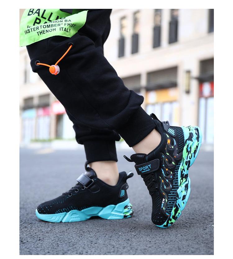 Children's Stretch-Mesh Hook-and-Loop Sneakers