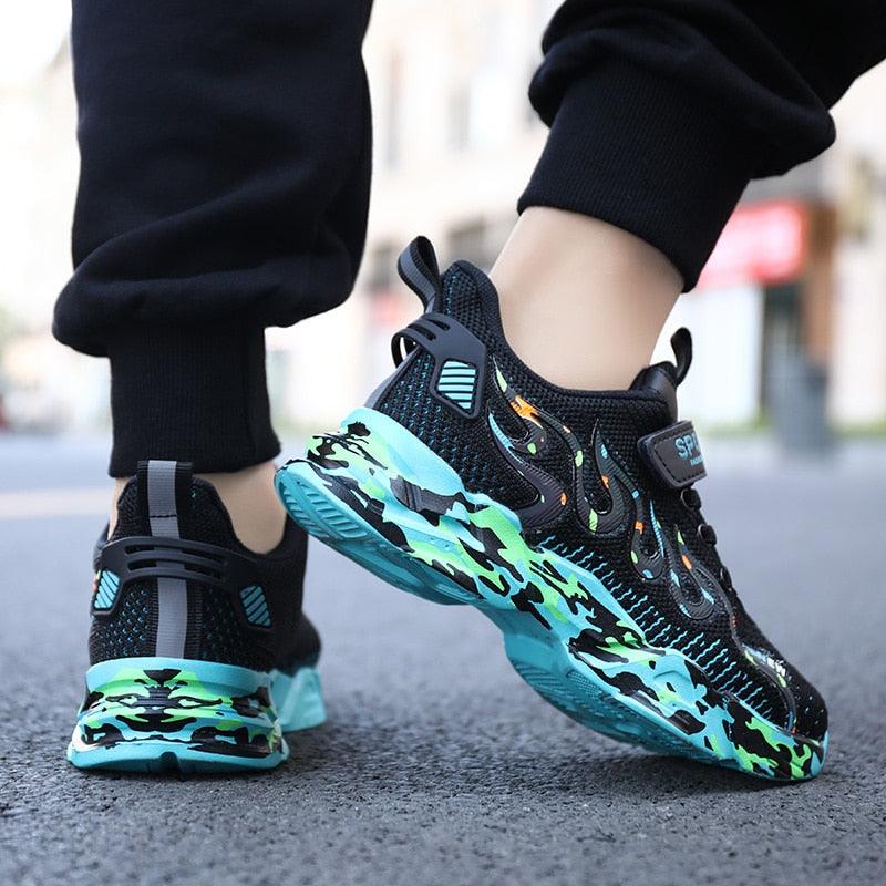 Children's Stretch-Mesh Hook-and-Loop Sneakers