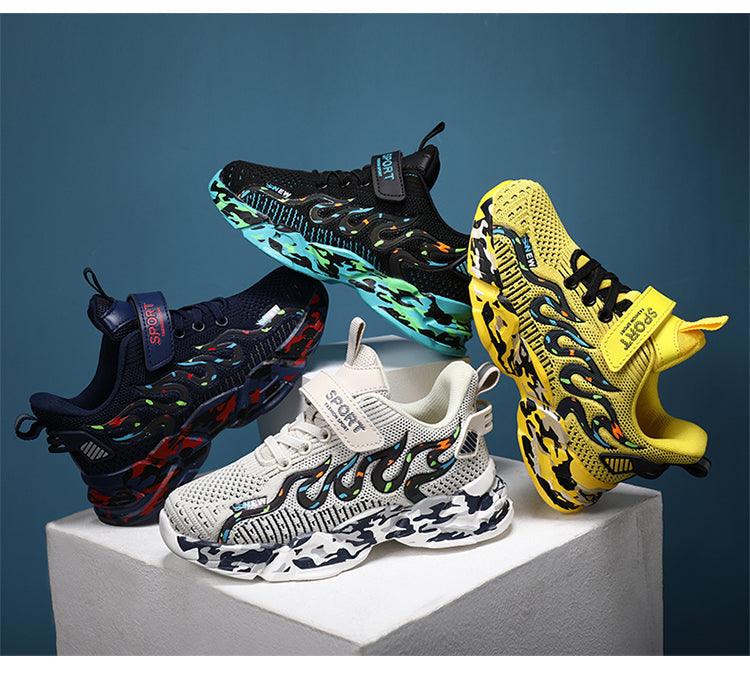 Children's Stretch-Mesh Hook-and-Loop Sneakers