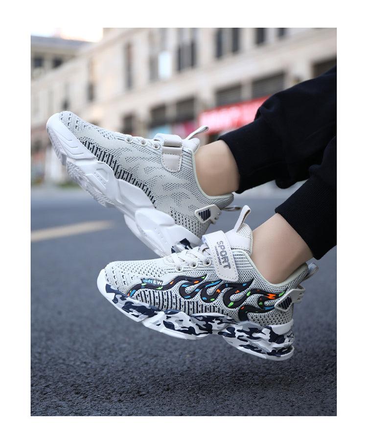 Children's Stretch-Mesh Hook-and-Loop Sneakers