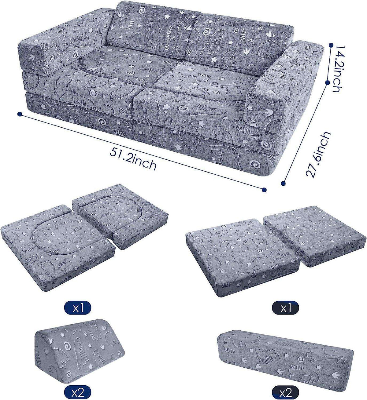10-Piece Kids Play Couch