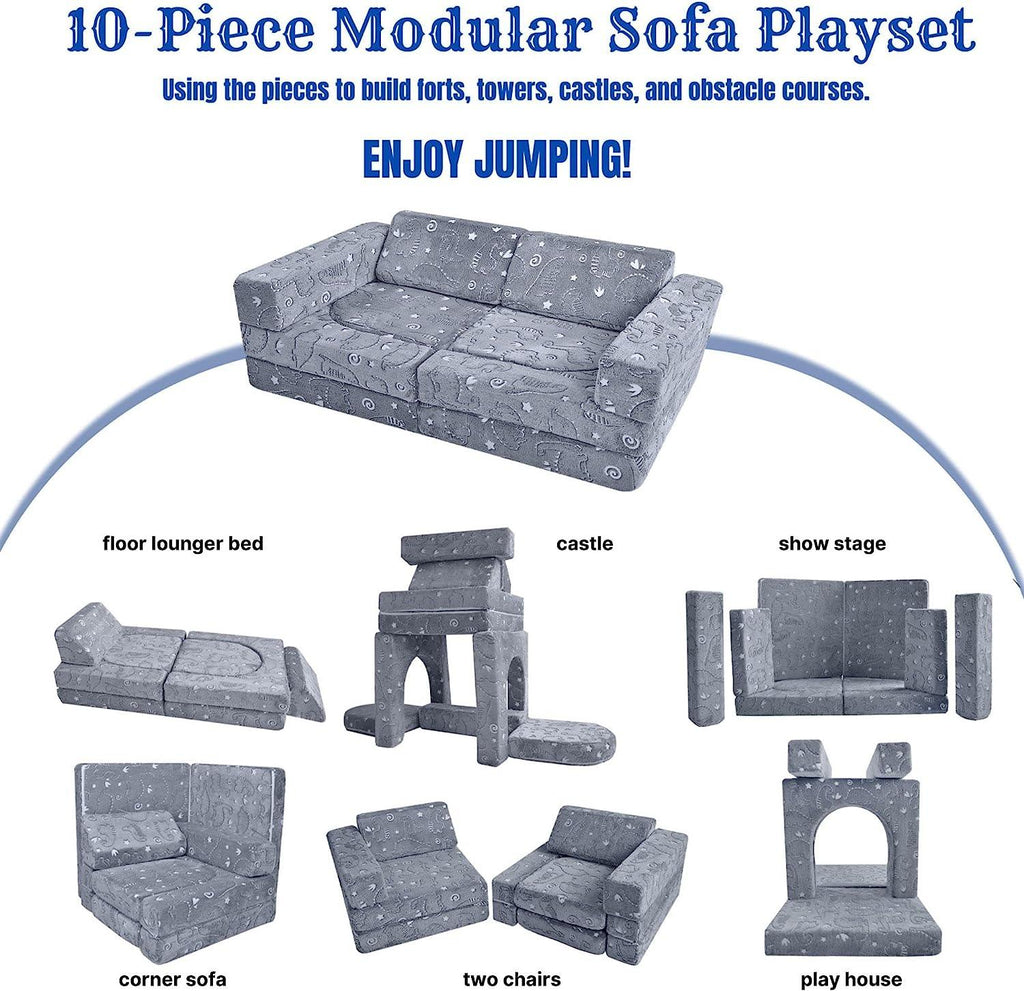 10-Piece Kids Play Couch