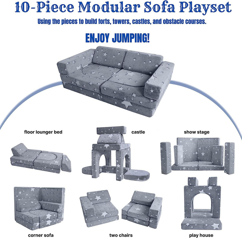 10-Piece Kids Play Couch