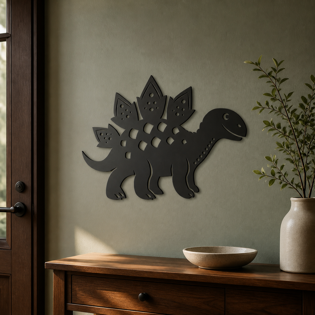 Stegosaurus Wall Art — Friendly Dinosaur Silhouette | 2 Sizes