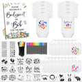 SytuHete 69 Pcs Baby Bib | Bodysuit Baby Shower Set | Baby Shower Game Sign | Baby Feeder Bib | Newborn Bodysuit Fabric Marker - # BAAA21110034