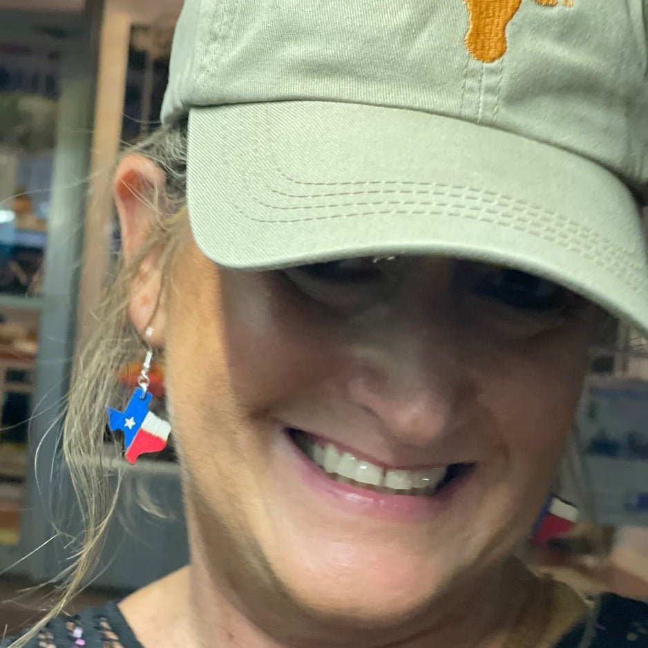 Texas State Flag Wooden Dangle Earrings | Patriotic Jewelry