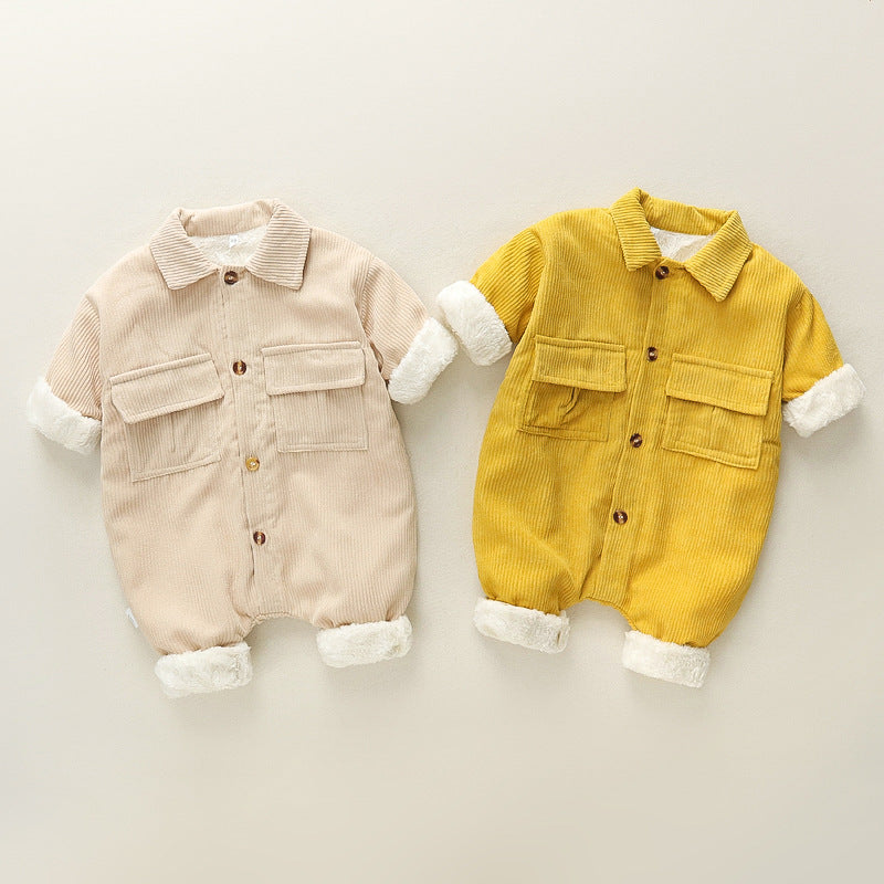 Thickened Cotton Padded Jumpsuit for Newborns
