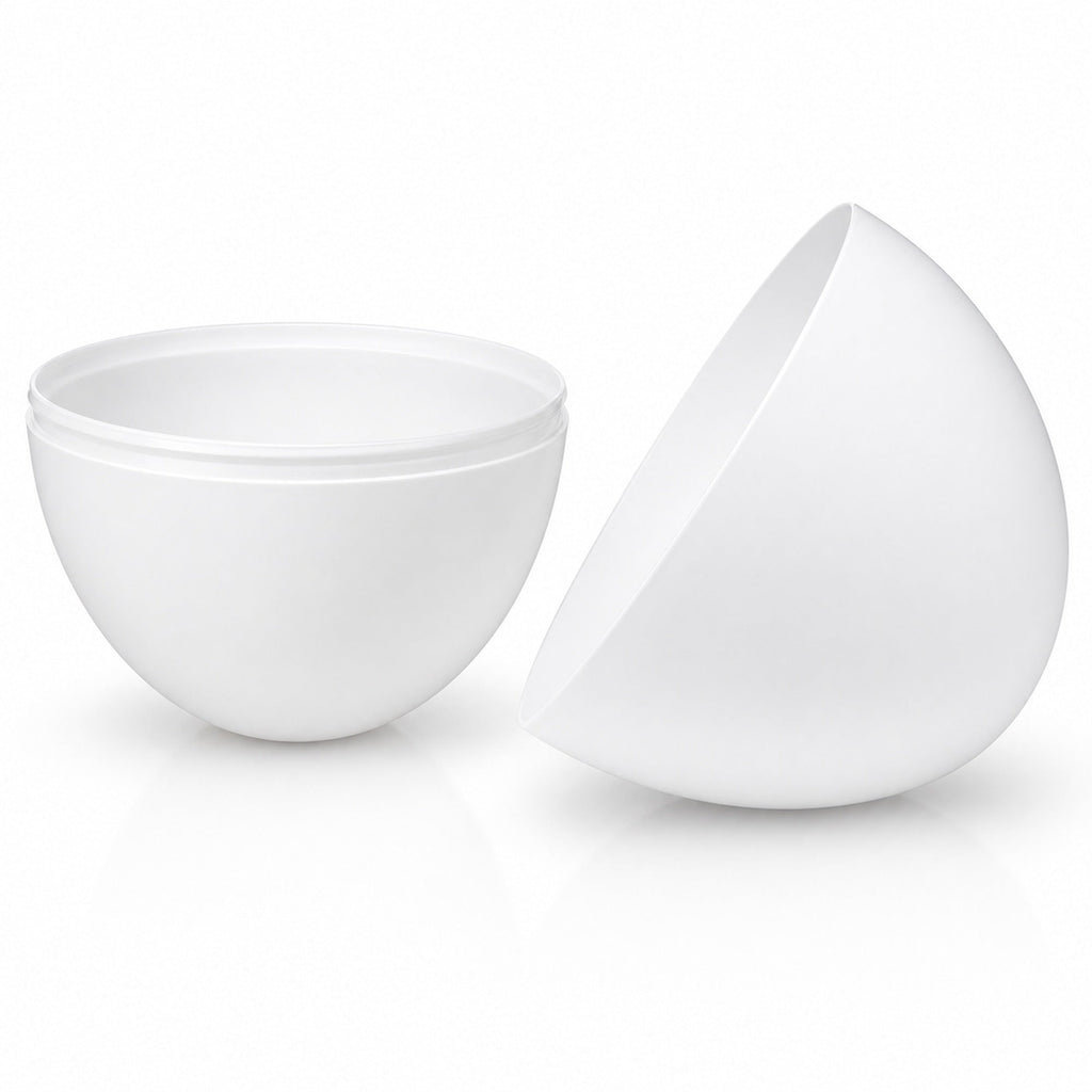 Giant Extra Large White Plastic Easter Egg Two Tones 12 Inches