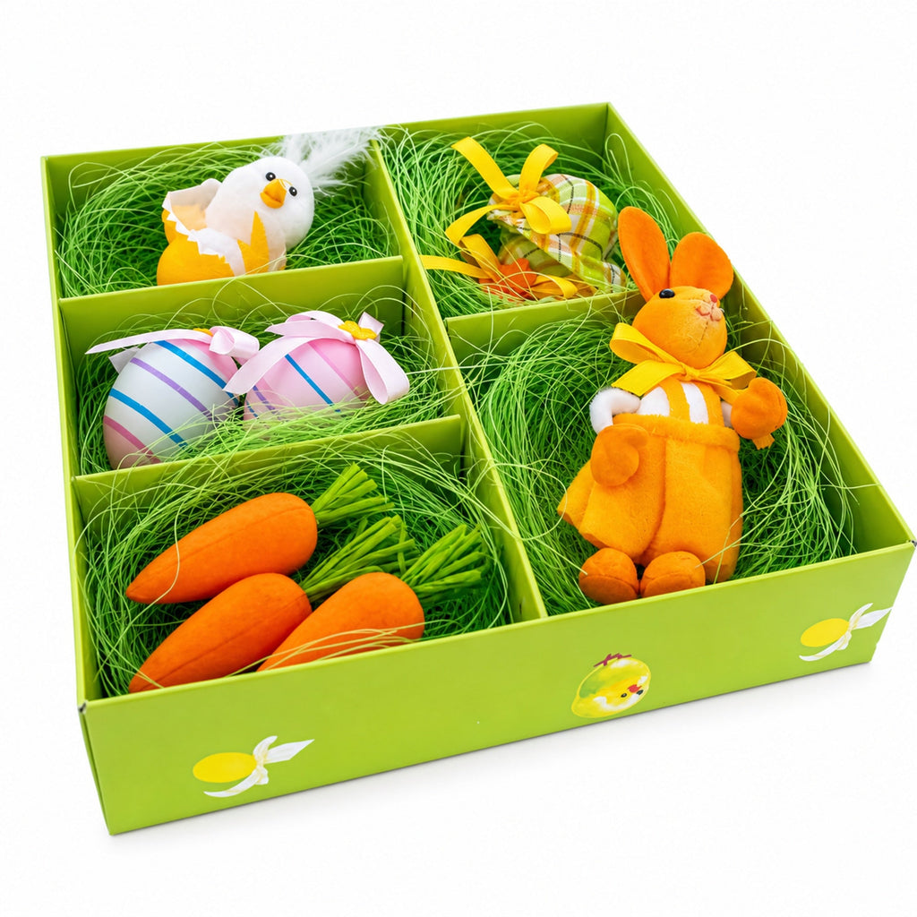 Set of 9 Easter Nest Figurine Accents - Spring Table Display 4 Inches