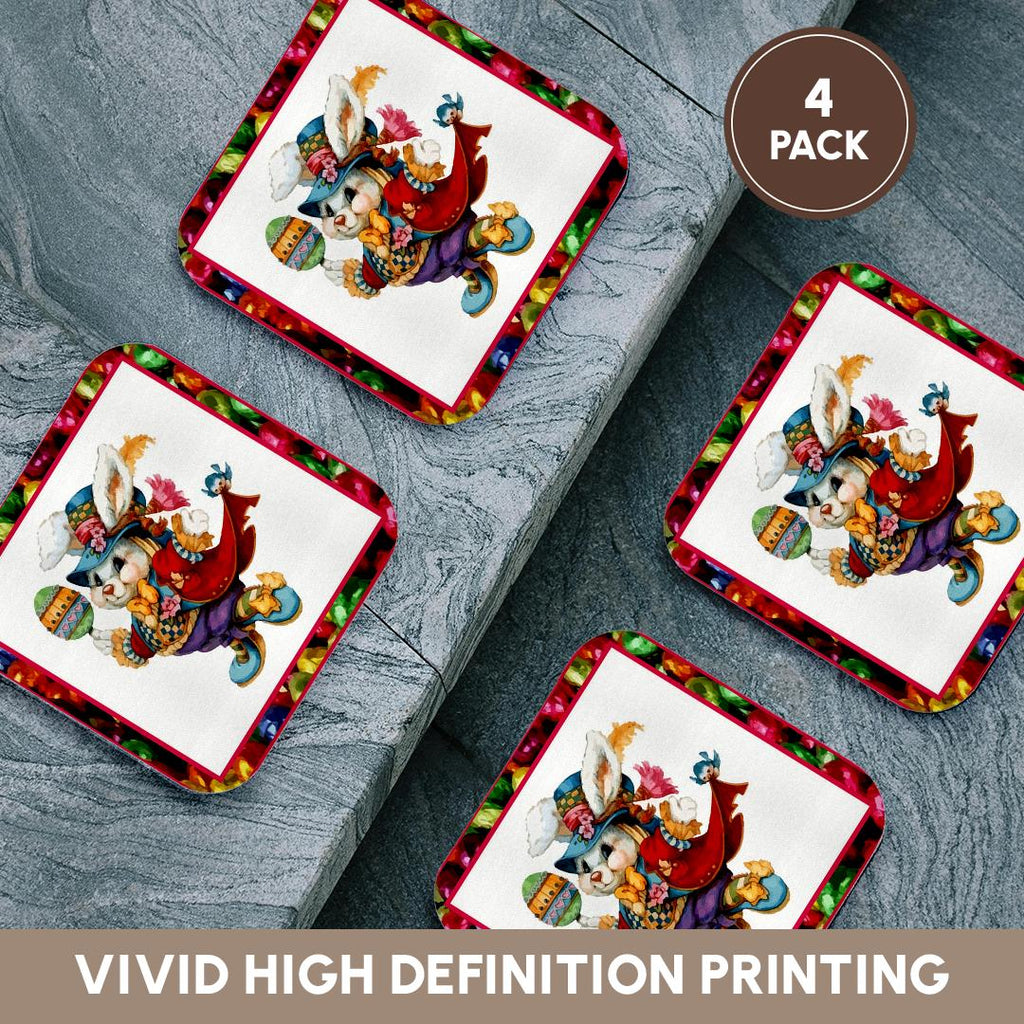 3dRose Susan Brown Designs Holiday Easter - Easter Bunny - Coasters (CST_14857)