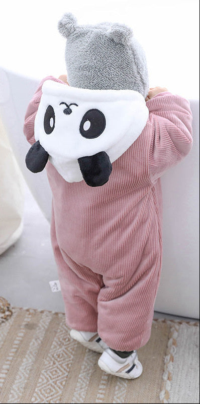 Winter Panda Baby Hoodie Jumpsuit | For Newborns - M# BAAA21110063