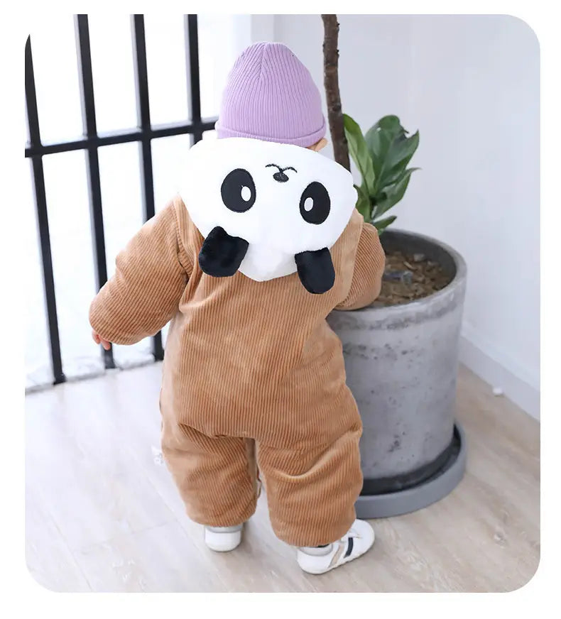 Winter Panda Baby Hoodie Jumpsuit | For Newborns - M# BAAA21110063