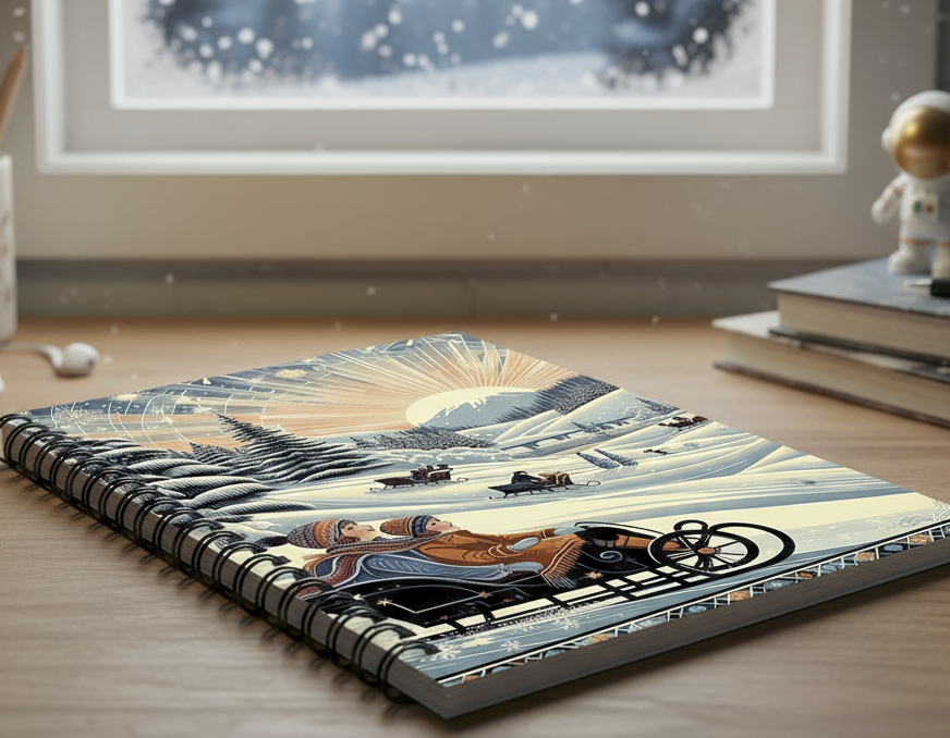 Winter Wonderland Sledding Adventure Spiral Notebook